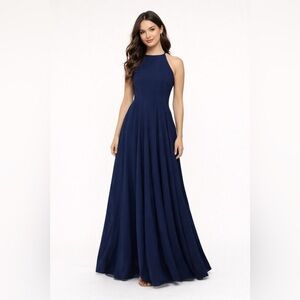 ✨ Lulus Navy Blue Halter Maxi Dress – Flowy & Elegant | Size Small ✨